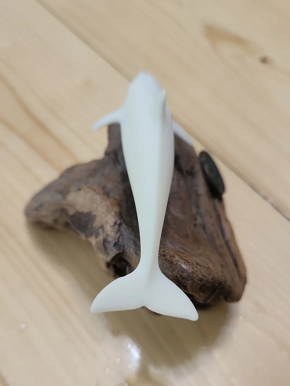 John Perry Dolphin Burlwood Sculpture Signed Beach Ocean Sealife
